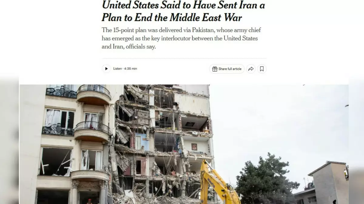 NYT: США передали Ирану 15-пунктовый план прекращения войны