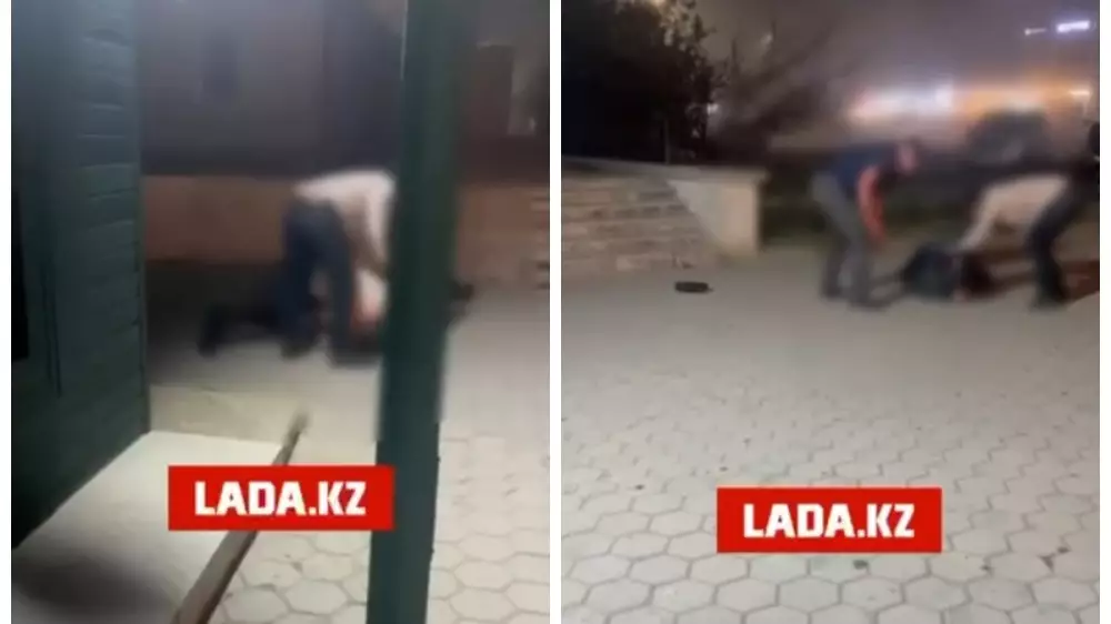 Жестокая драка у популярного ресторана в Актау попала на камеру