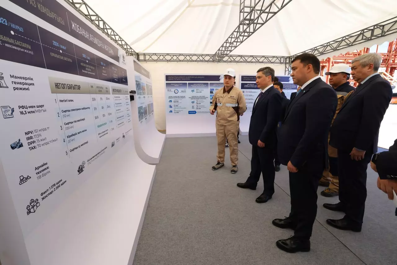 Олжас Бектенов Түркістан облысындағы электр стансасының құрылысын тексерді