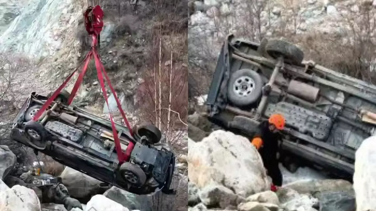 В ущелье Алмарасан из реки извлекли автомобиль