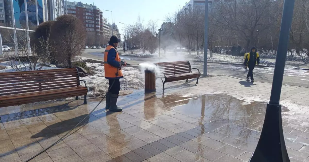  Астанада көктемгі жалпы тазалық жұмысы жүріп жатыр 