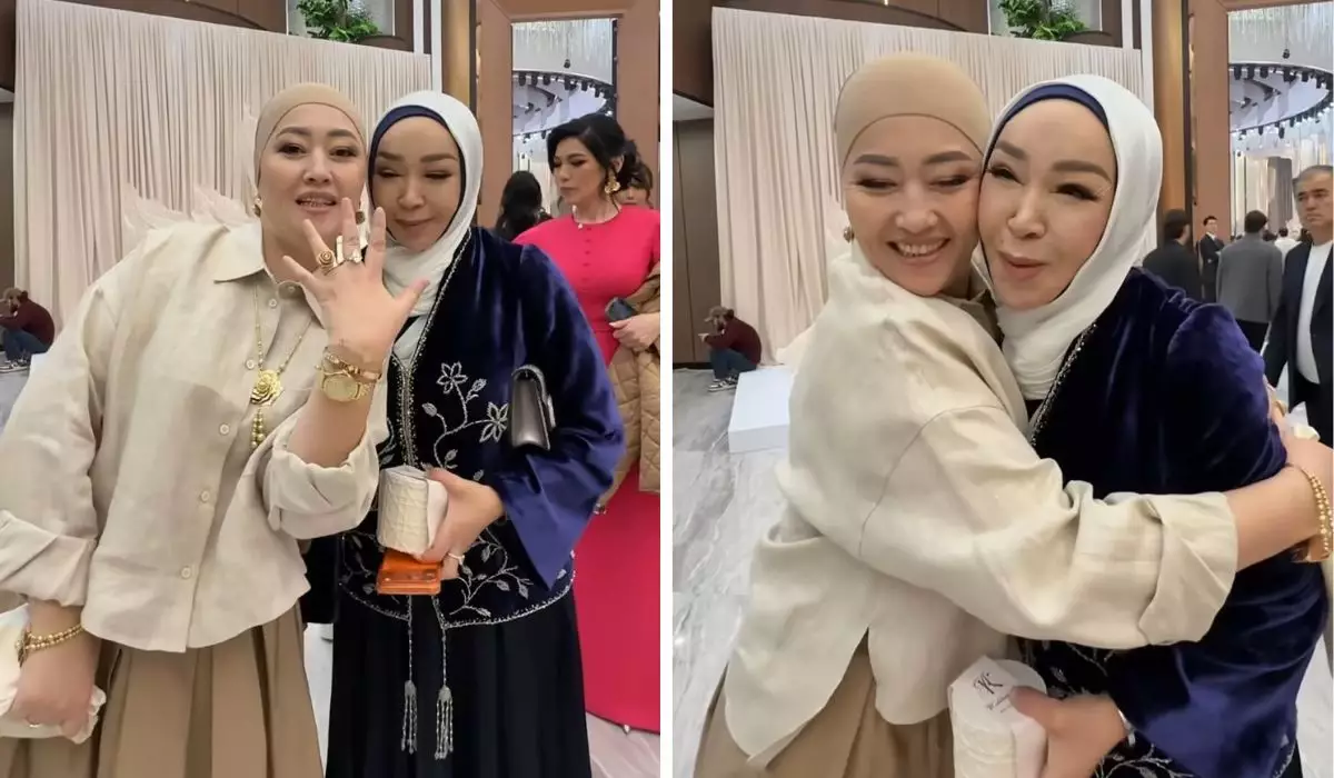 Айнұр Тұрсынбаева қолындағы 5 караттық сақинасын Наркенже Серікбаеваға сыйға тартты