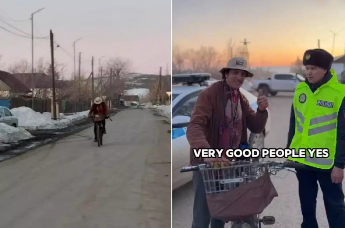 ШҚО-да полицейлер шетелдік велосаяхатшыға көмектесті