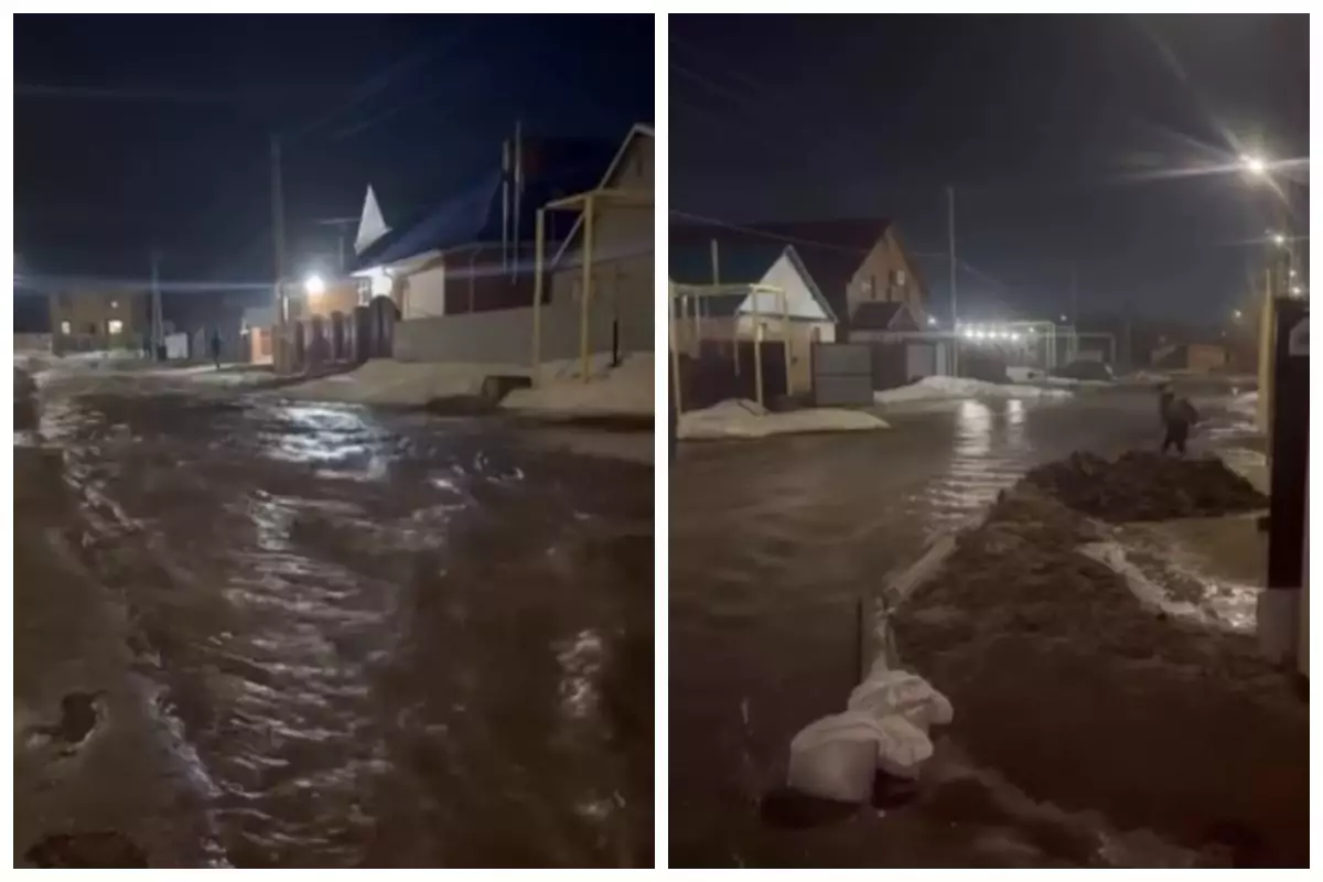 Қостанайдағы елді мекенді жарты сағатта су басып қалды: Құтқарушылар жолдарды қазып жатыр