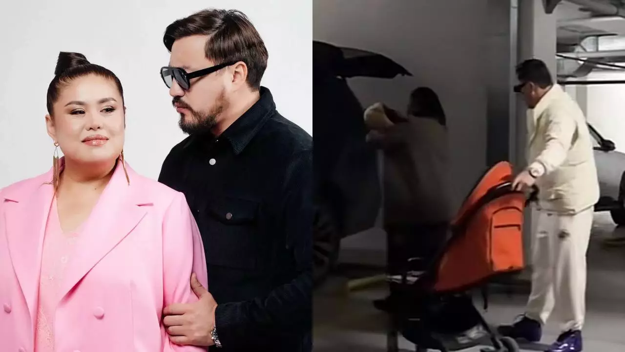 "Асырап алған": Олжас Абай мен Дариға Бадықова қолдарында сәбимен көзге түсті (ВИДЕО)