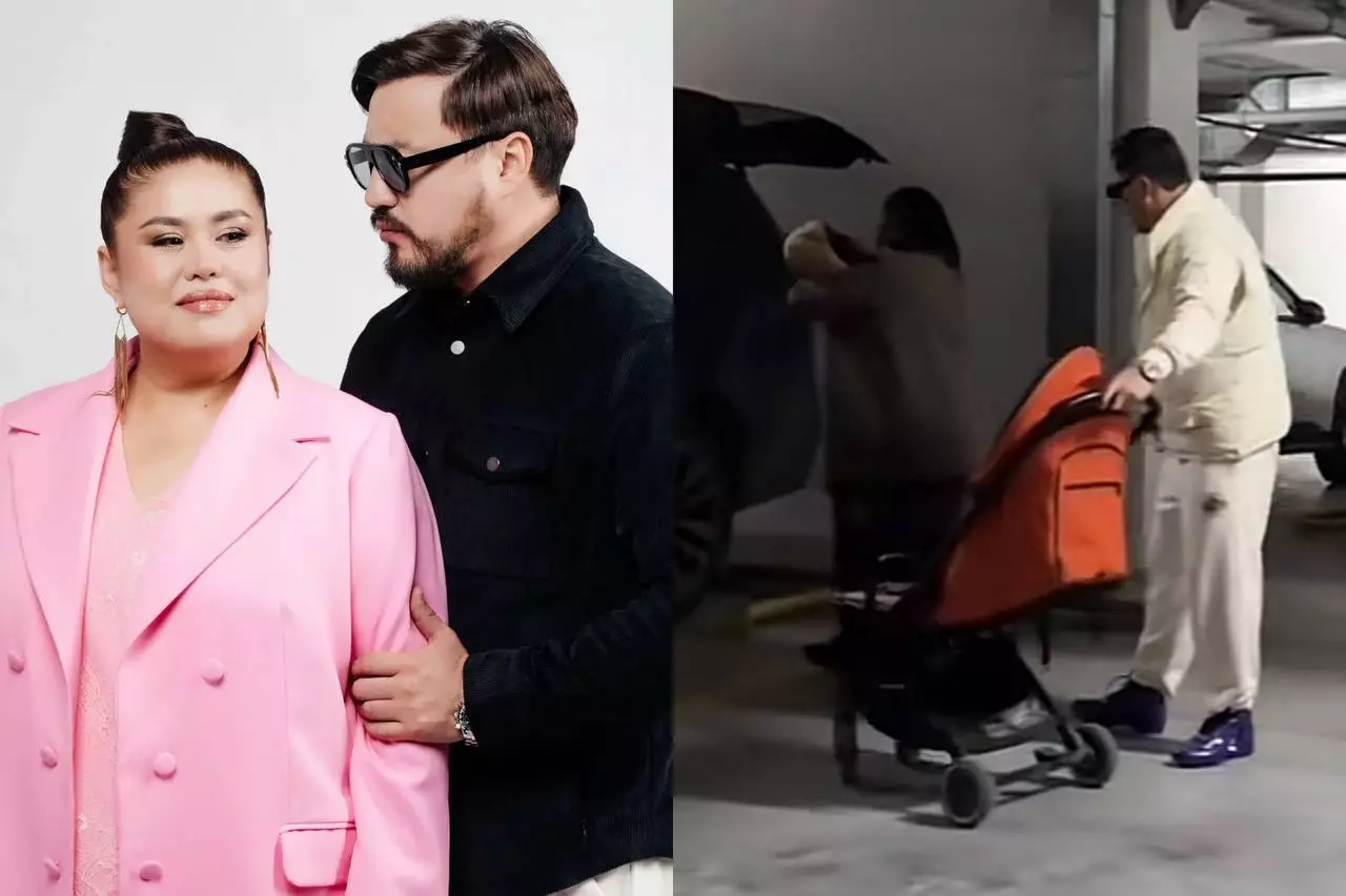 «Жақсы жаңалық»: Олжас Абай мен Дариға Бадықова кішкентай сәбимен көзге түсті (ВИДЕО)