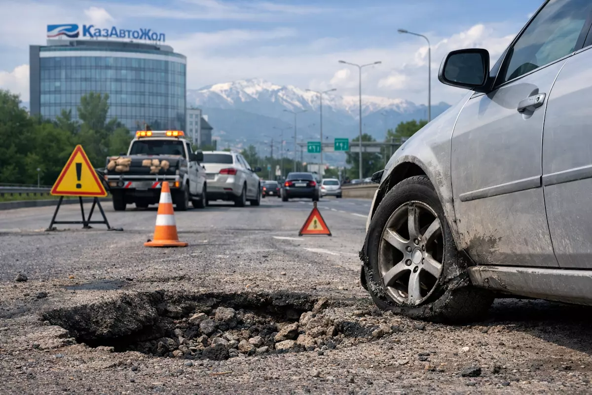 Казахстанцы судятся с «КазАвтоЖол» из-за разбитых дорог