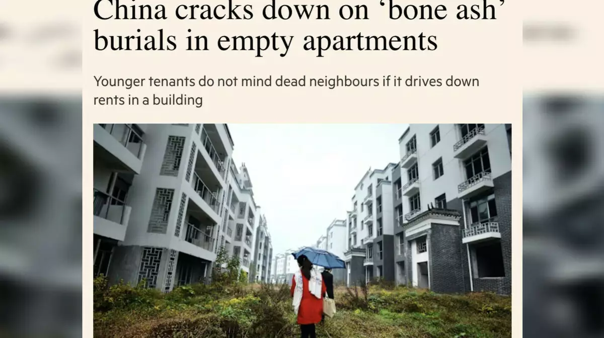 Китай с 31 марта запретит хранить прах умерших в жилых квартирах