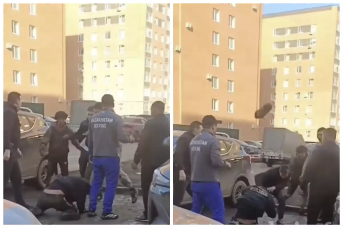 "Жерге құлатып тепкілеген": Қостанайда полицейді бір топ адам ұрып кетті (видео)