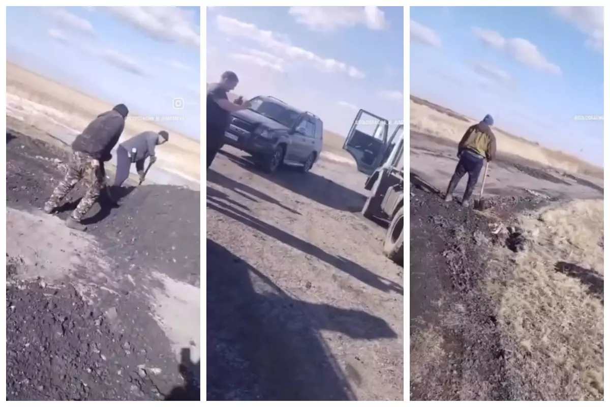 СҚО-да ауыл тұрғындары әкімдікті күте алмай, жолдарды өздері жөндеді