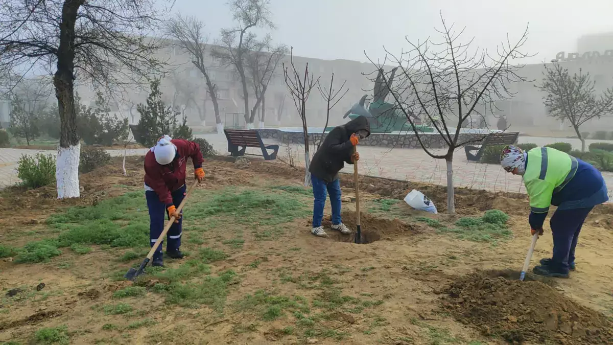 В Жанаозене стартовали работы по озеленению - новости на Lada.kz 02.04.2026