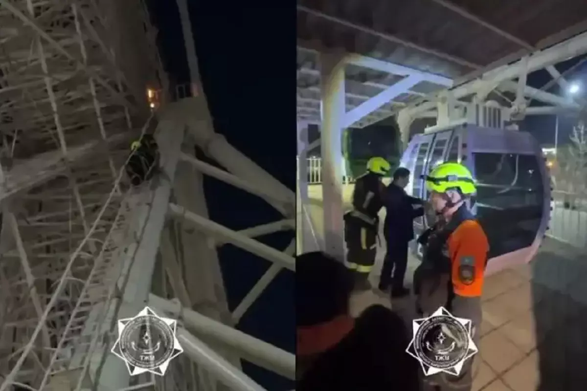 Пожар на колесе обозрения в Астане: людей срочно спустили