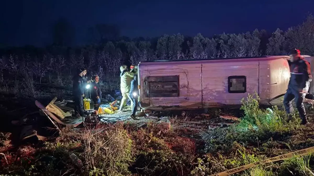 В Турции перевернулся пассажирский микроавтобус: один человек погиб