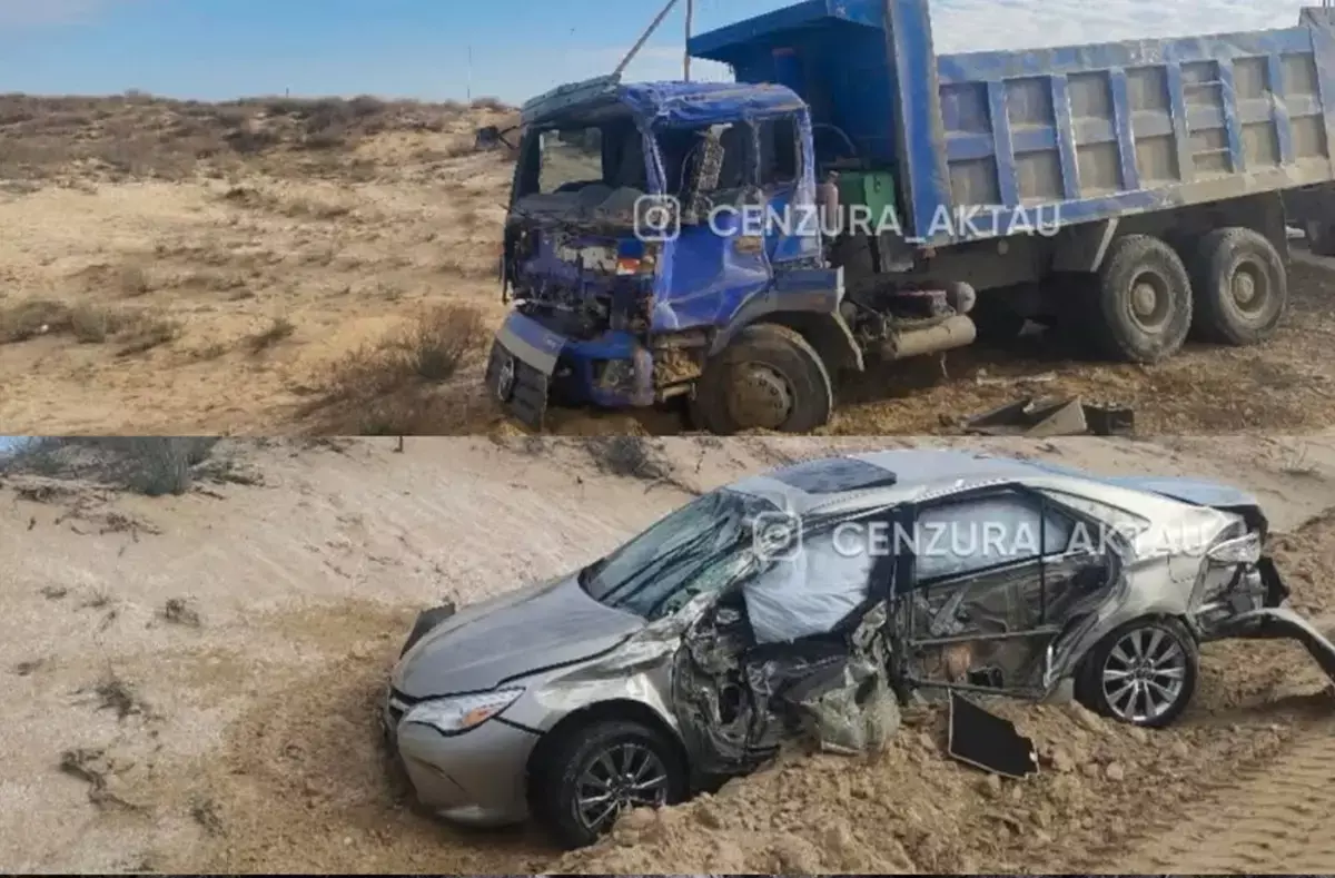 В Мангистау Toyota вылетела в кювет после столкновения с грузовиком - новости на Lada.kz 04.04.2026