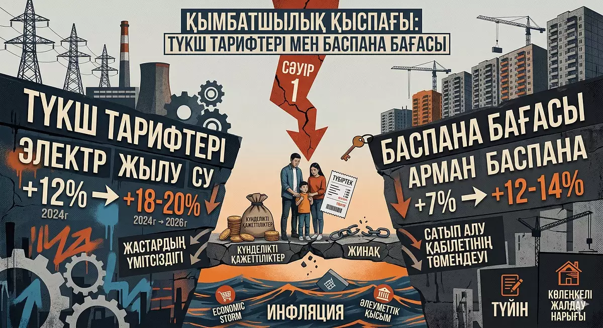 Қымбатшылық қыспағы: ТҮКШ тарифтері мен баспана бағасының өзара байланысы