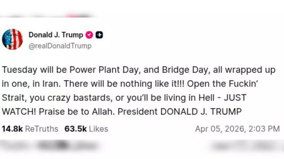 Трамп в Truth Social потребовал от Ирана открыть Ормузский пролив и пообещал "ад" во вторник