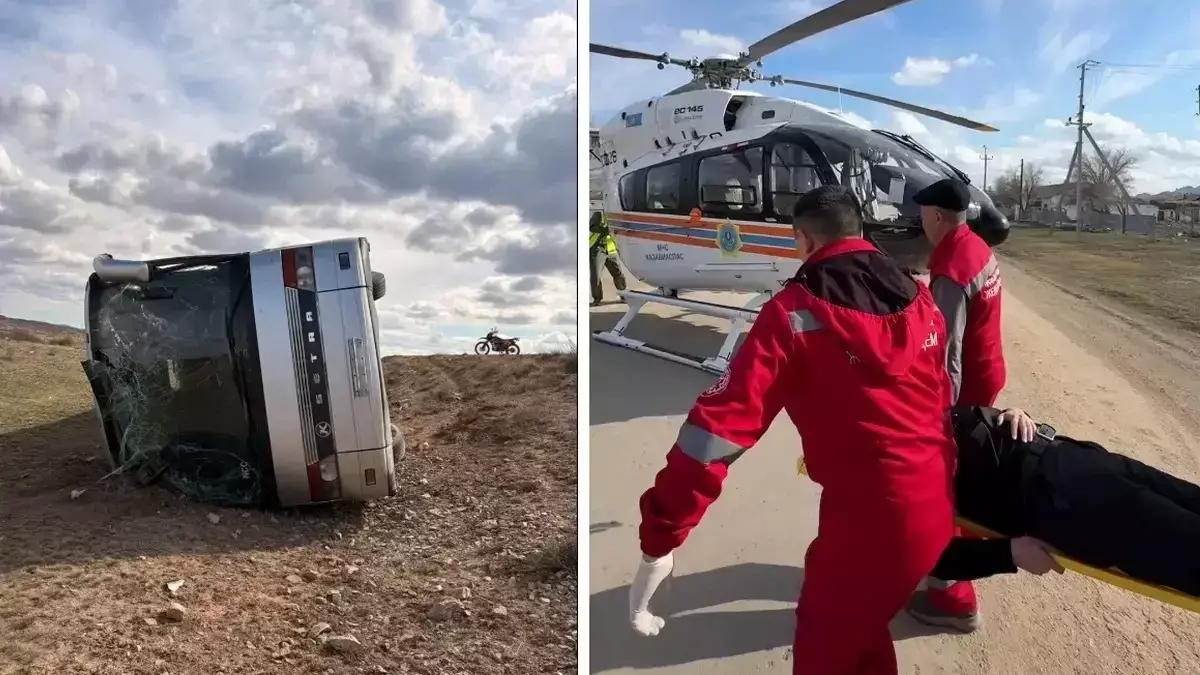 30-дан астам адам зардап шекті: Қарағандыда автобус аударылды (ВИДЕО) 