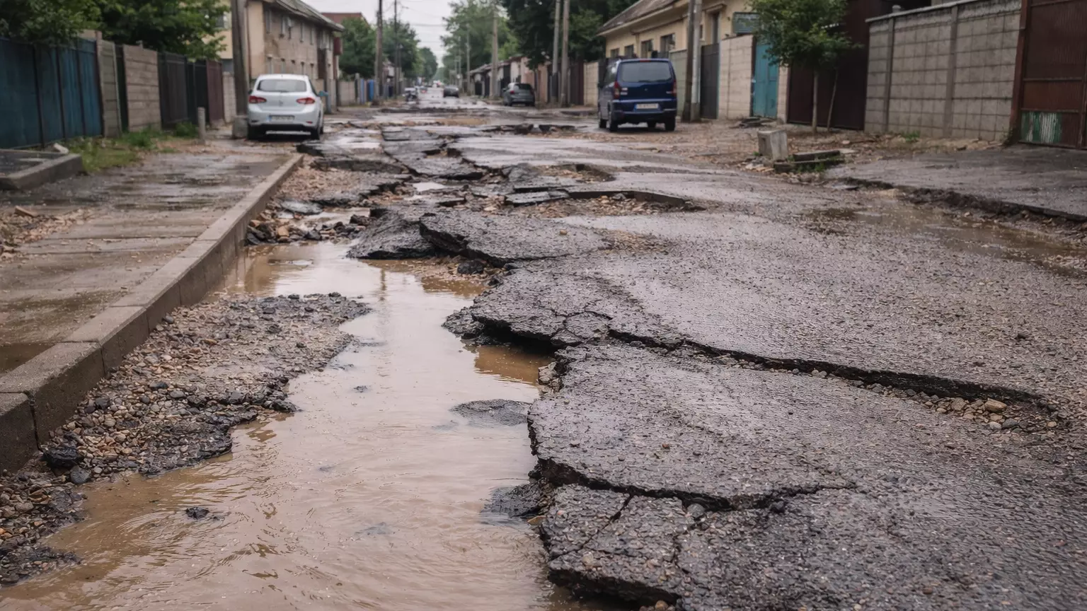 «Нөсер келді — асфальт кетті»: Шымкентте жолдар қайта қирады