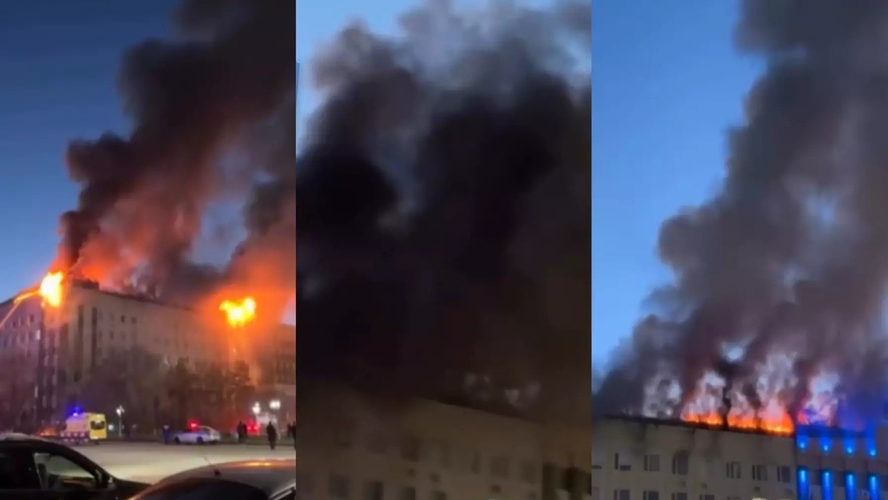 Төтенше жағдай: Ақтөбе облысының әкімшілік ғимараты өртеніп жатыр (ВИДЕО)