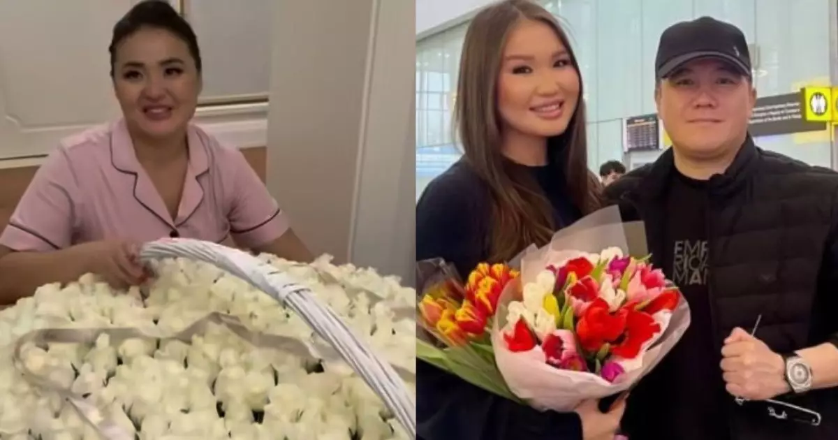  Тұрсынбек Мөлдір Мұқанға 501 роза беріп жіберген (ВИДЕО) 