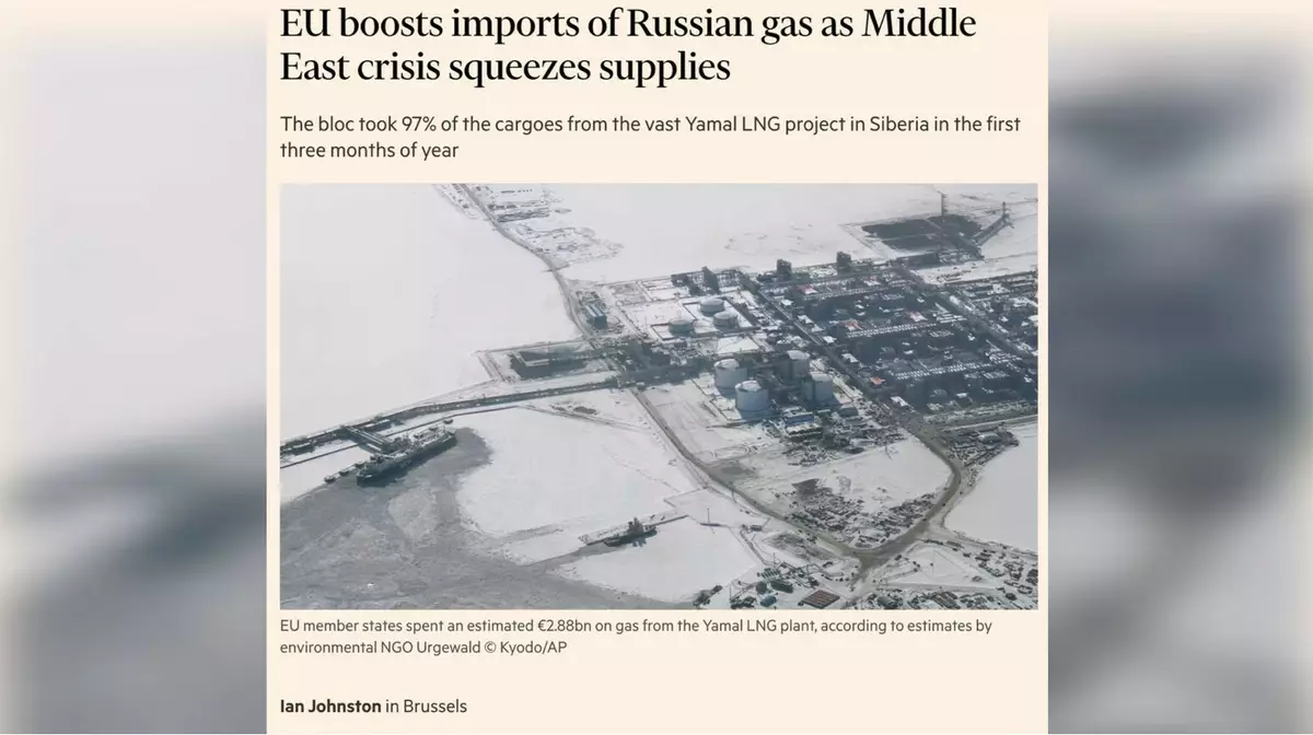 Война на Ближнем Востоке подтолкнула Европу к росту закупок российского газа