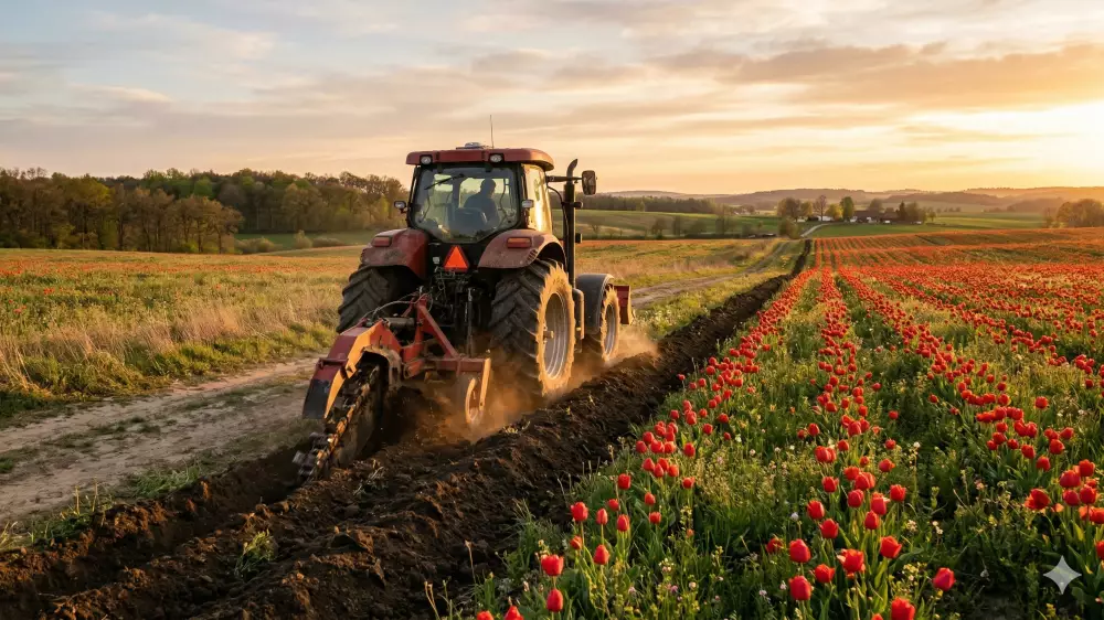 Краснокнижные тюльпаны пустили под трактор в Туркестанской области