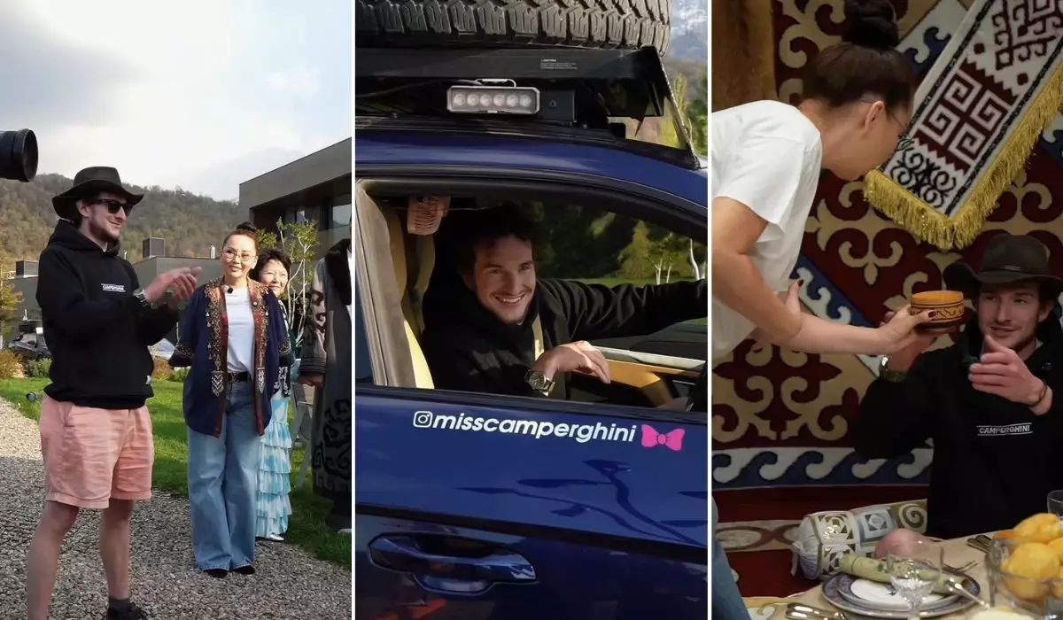 Туризм министрлігіне ренішін жеткізген АҚШ-тық блогер Тұрсын және Баян Алагөзовтердің шаңырағында қонақ болды