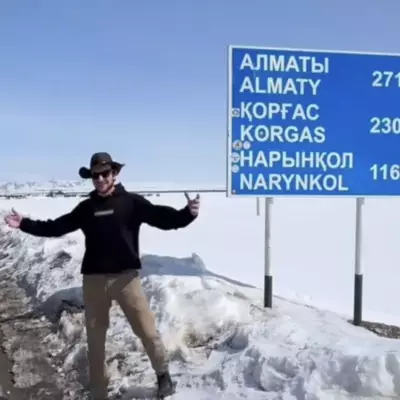 В Казахстан прибыл американский авто-путешественник