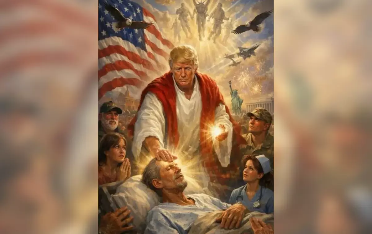 Трамп опубликовал свое изображение в образе Иисуса - новости на Lada.kz 13.04.2026