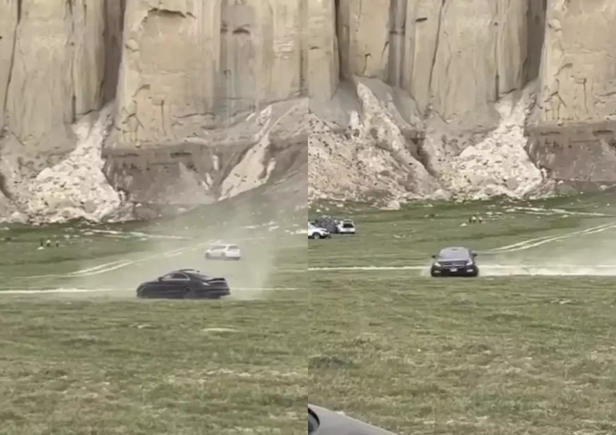 Казахстанцев возмутил дрифт в «Долине замков» на краснокнижных тюльпанах