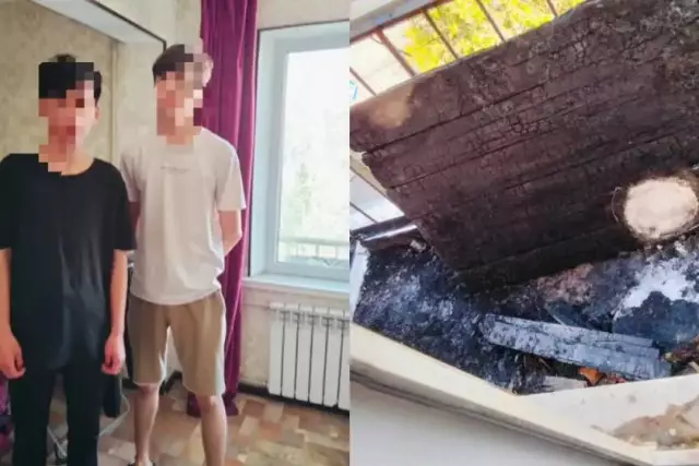 Қызылордада полицей қызметкері жанып жатқан пәтерден балаларды алып шықты