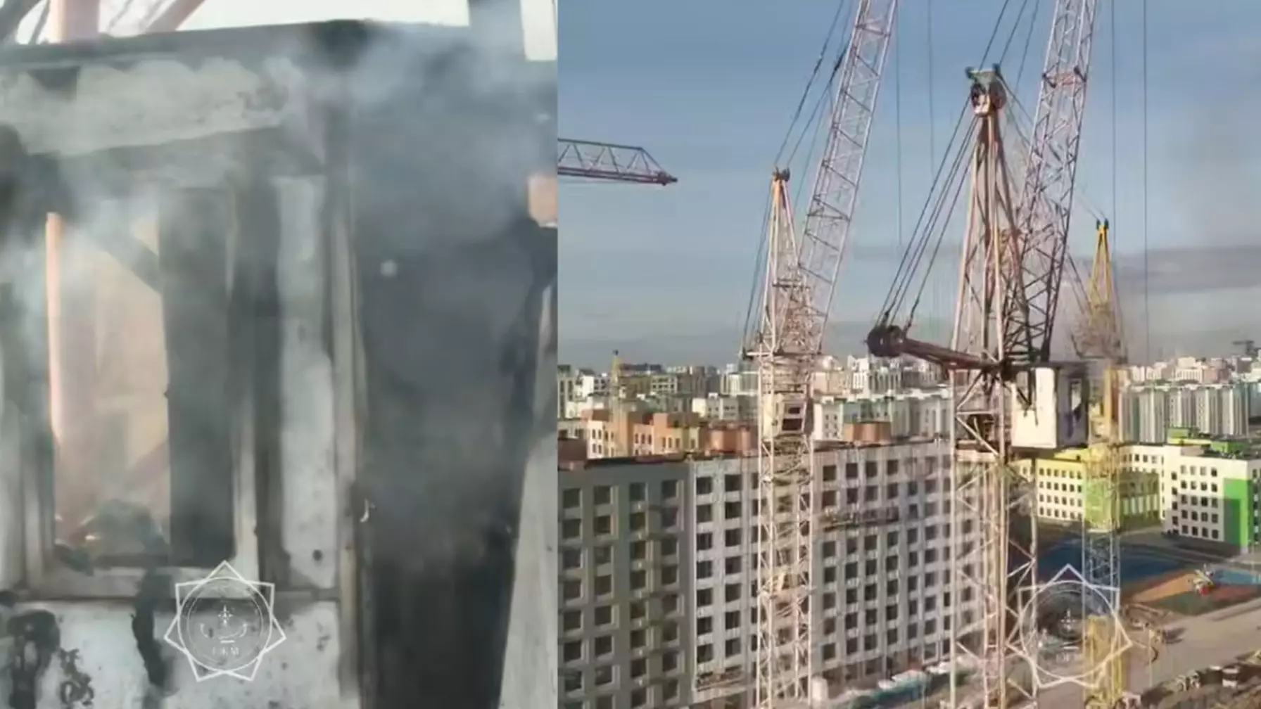 Төтенше жағдай: Астанада тұрғын үй құрылыс алаңында өрт шықты