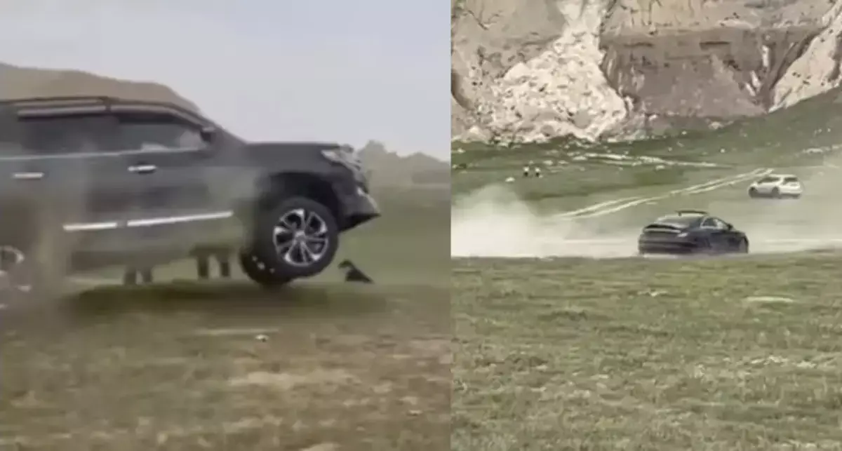 Дрифт в Долине замков в Мангистау вызвал гнев жителей - новости на Lada.kz 14.04.2026