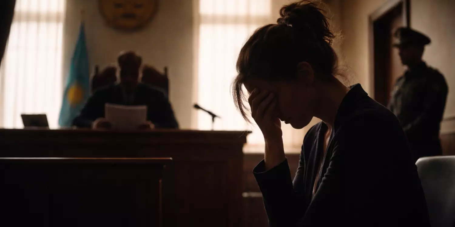 Күйеуін қорғап адам өлтірген әйел сот залында босатылды