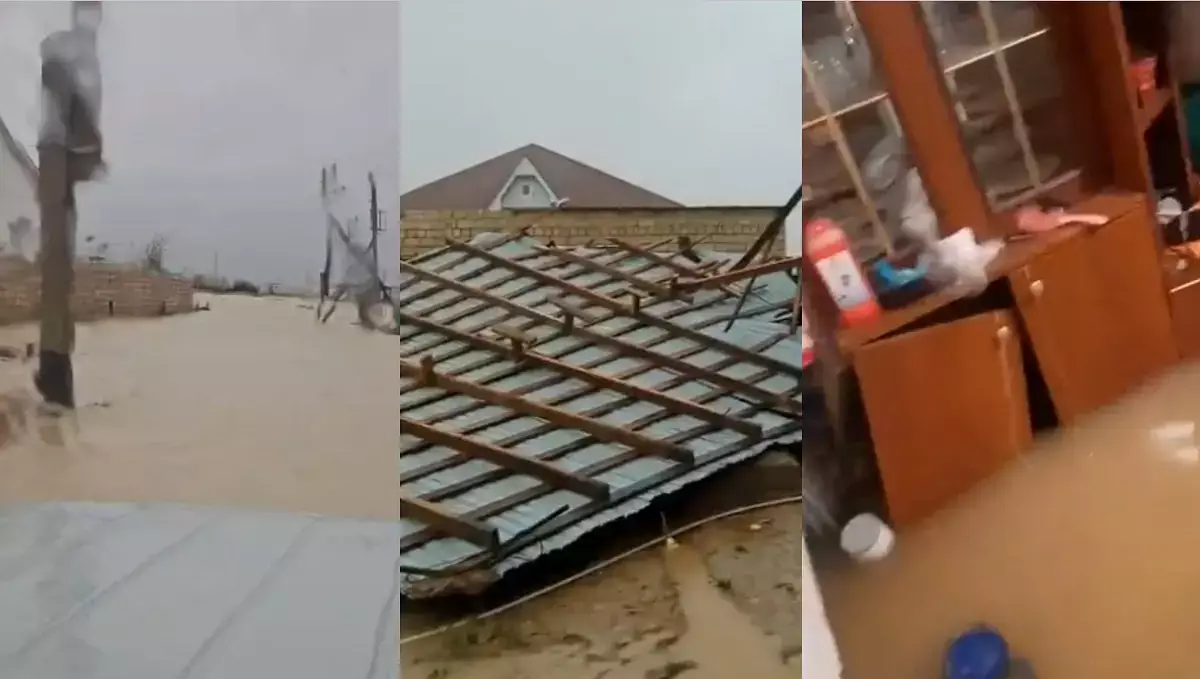 Непогода в Мангистау: посёлки затоплены, крыши домов повреждены - новости на Lada.kz 15.04.2026