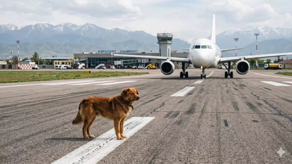 Шымкентте ұшақ итті қағып кетті