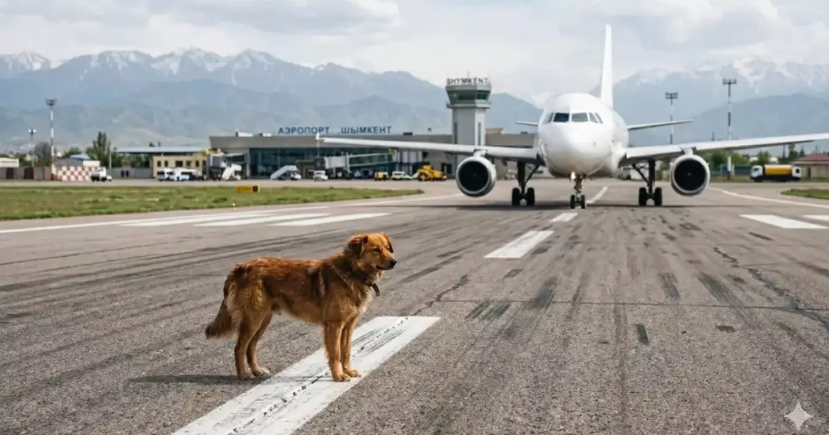  Шымкент әуежайында ұшақ итті қағып кетті 