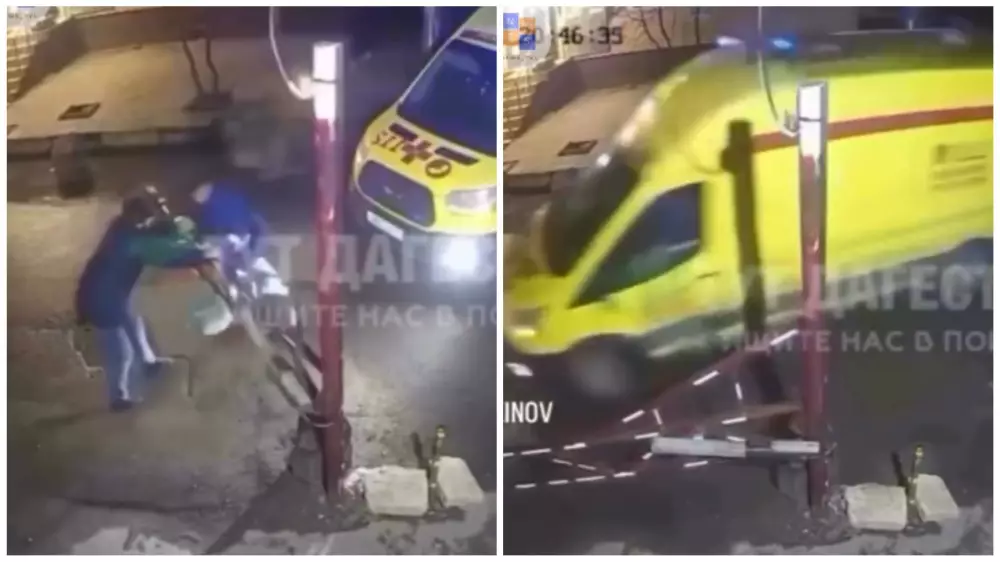 Жедел жәрдем бригадасы биіктен құлаған балаға жету үшін шлагбаумды сындырды