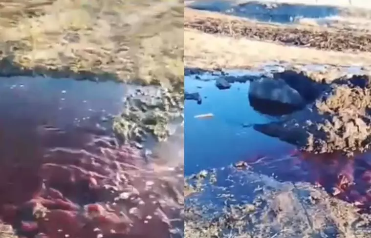 Щучинскіде «қанға ұқсас» сұйықтық ақты: ашық құдық елді алаңдатты