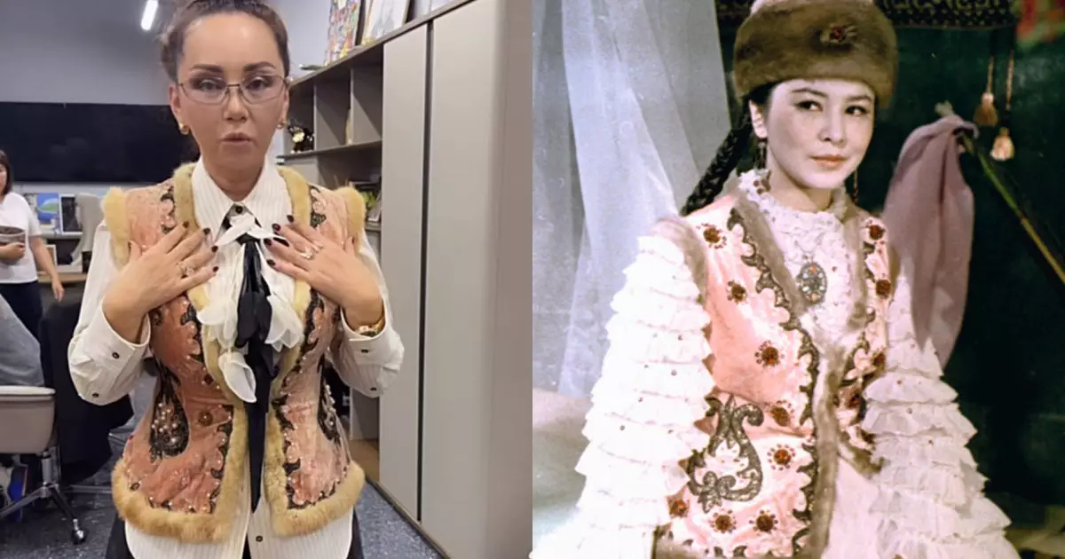  Баян Алагөзоваға «Қыз Жібек» фильміндегі кейіпкердің камзолы сыйға берілді 