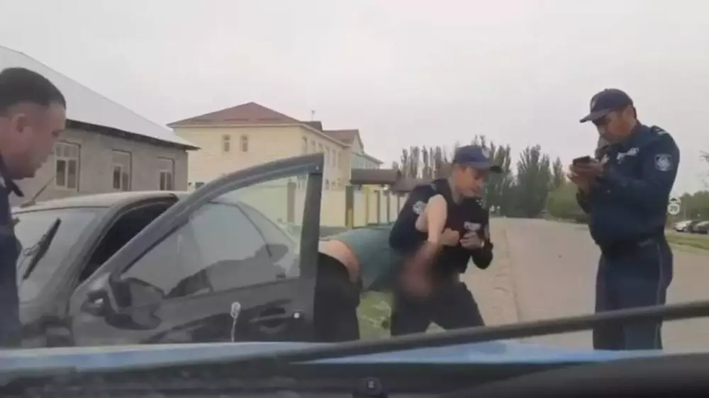 Полицейская погоня в Жамбылской области попала на видео