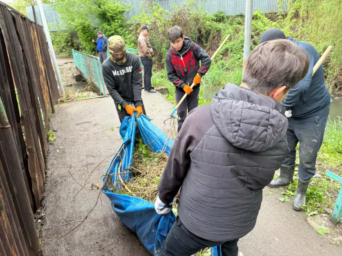 Алматыда «Мөлдір бұлақ» аясында жағалау аумақтары тазартылды