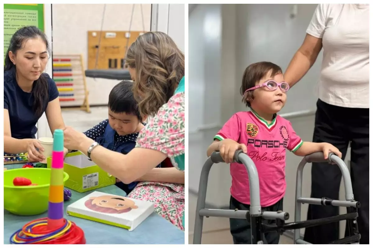 Алматыда биіктен құлаған қос кішкентай қыздың тұсауы кесілді: Ұзақ оңалтудан кейін олар алғаш қадам жасады