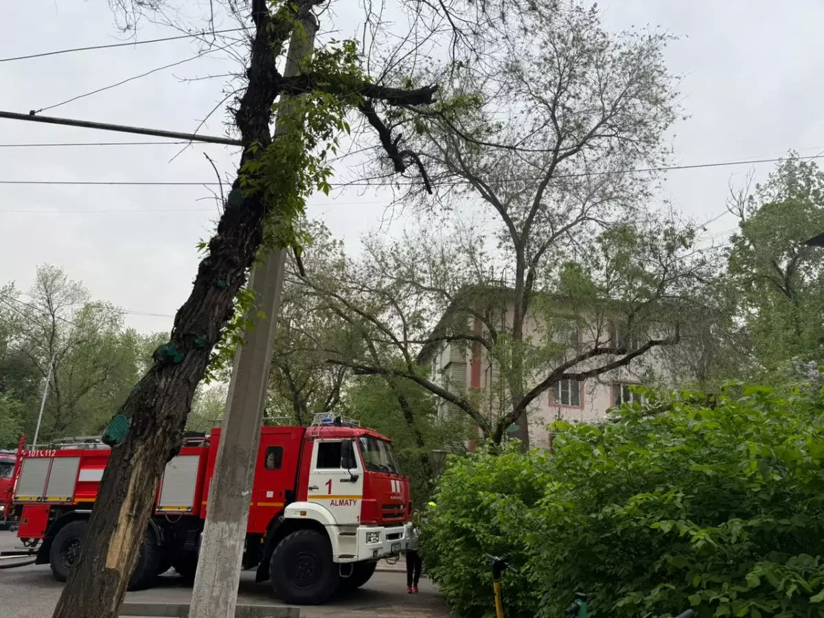Алматыда көпқабатты үйден шыққан өрт сөндіріліп жатыр