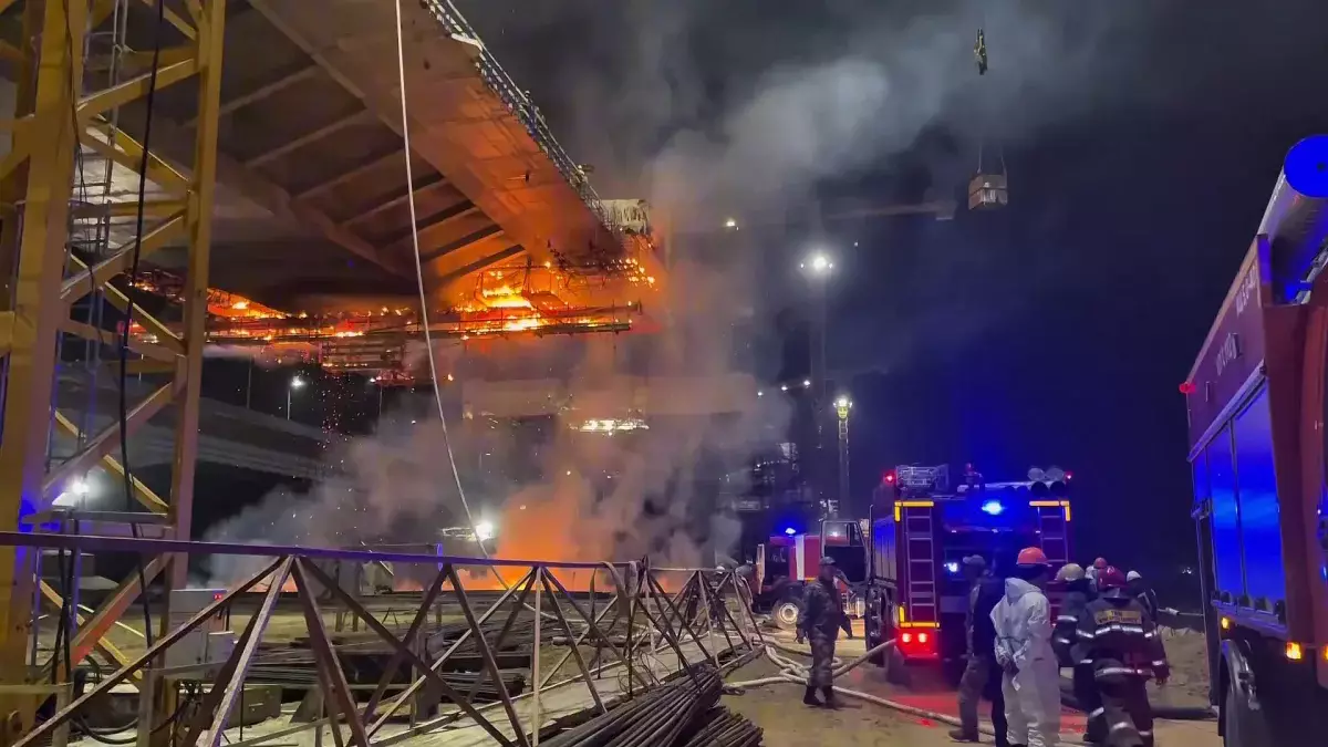 Павлодарда көпір тағы өртенді