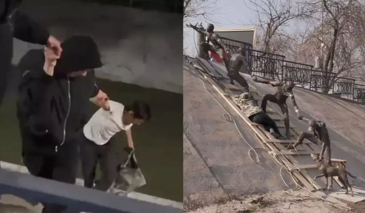 Сайрандағы ерлік қайталанды: Алматыда жастар итті құтқарып қалды