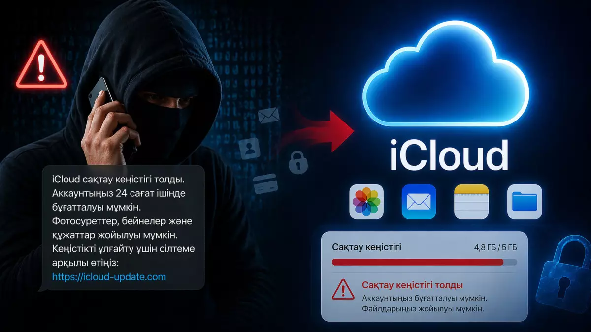Жаңа алаяқтық тәсілі: телефоныңызға «iCloud толды» деген хабарлама келсе сенбеңіз