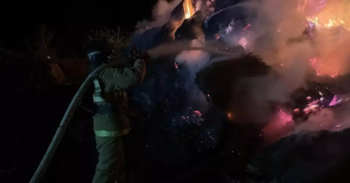  Ақмола облысында 70 тонна шөп өртеніп кетті 