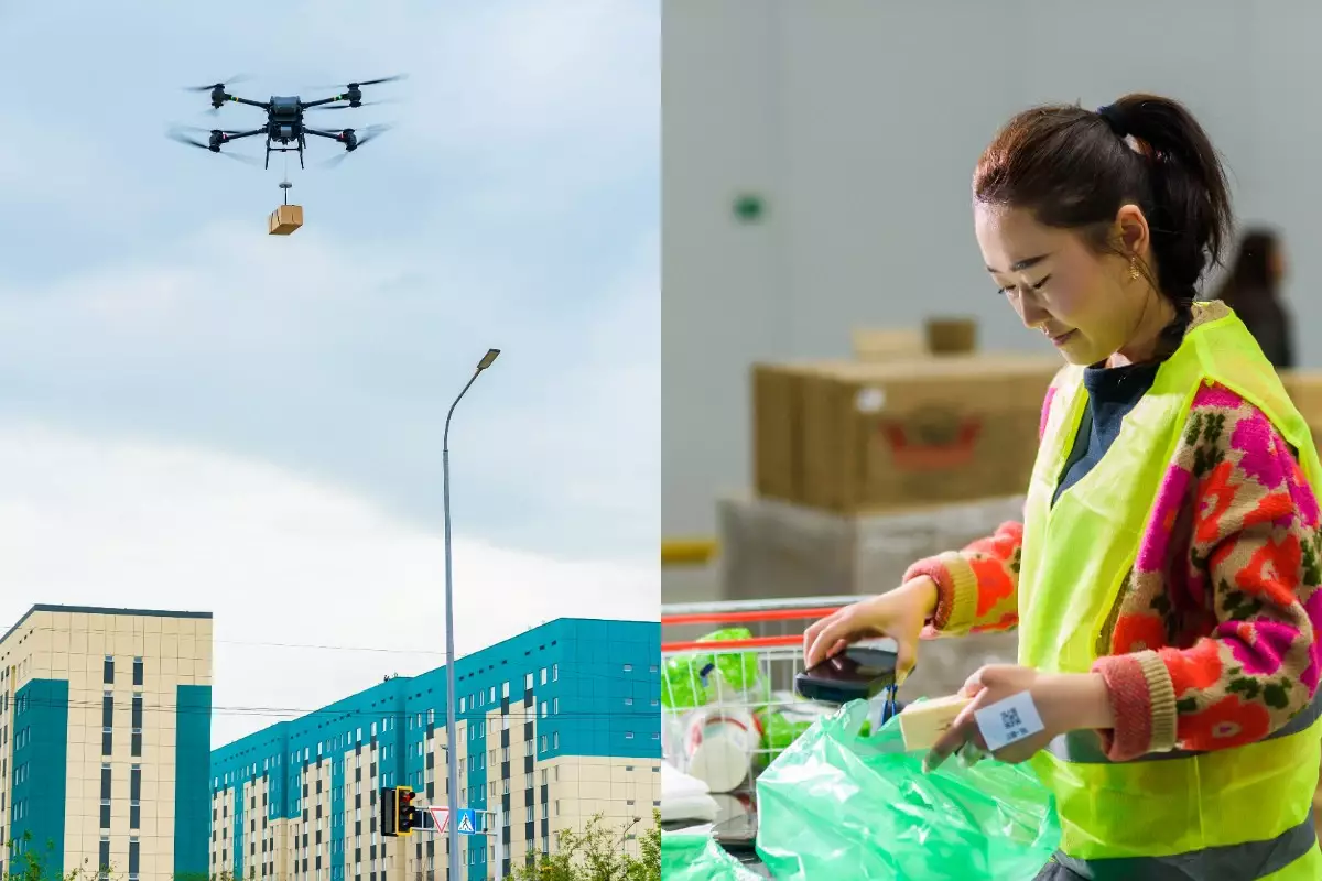 Шымкент аспанындағы инновация: Азық-түлік жақын арада дронмен жеткізіледі