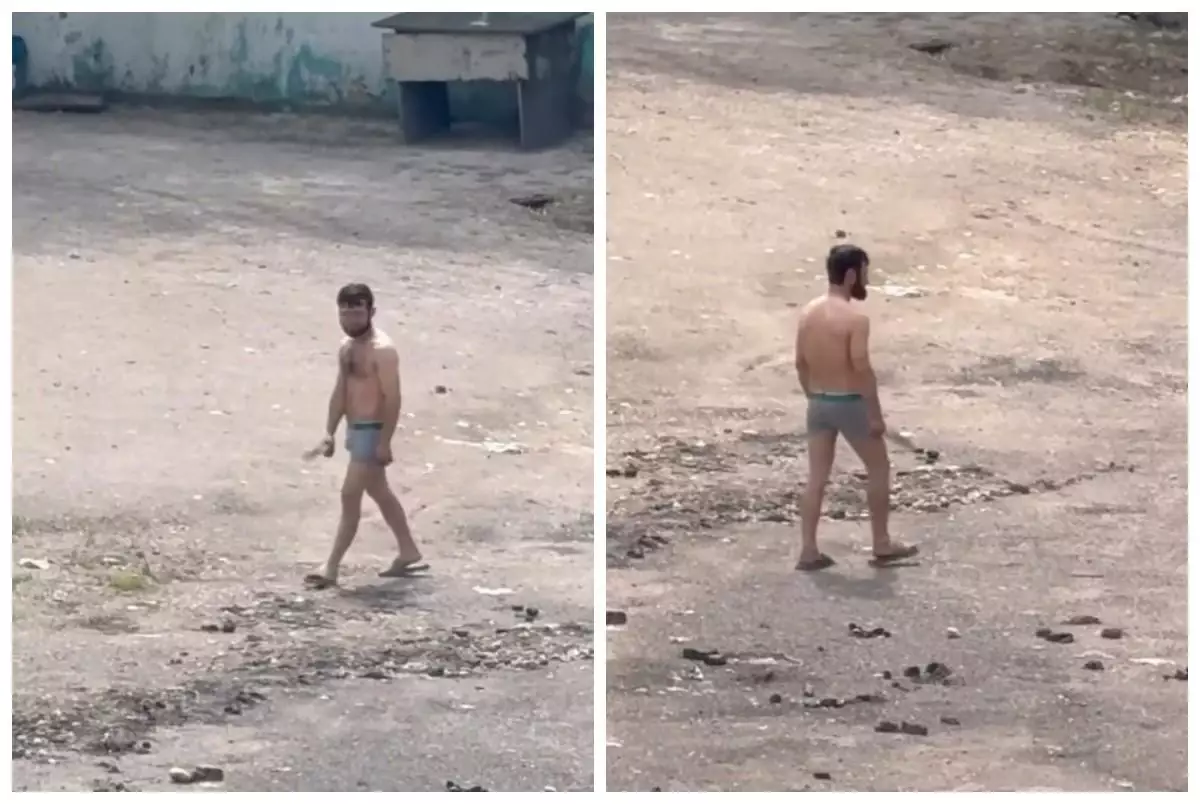 Алматыда тұрғын үй аумағында іш киіммен, қолында пышаққа ұқсас зат ұстап жүрген ер адам жұртты шошытты